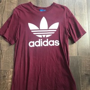 Maroon purple adidas logo merch t shirt
